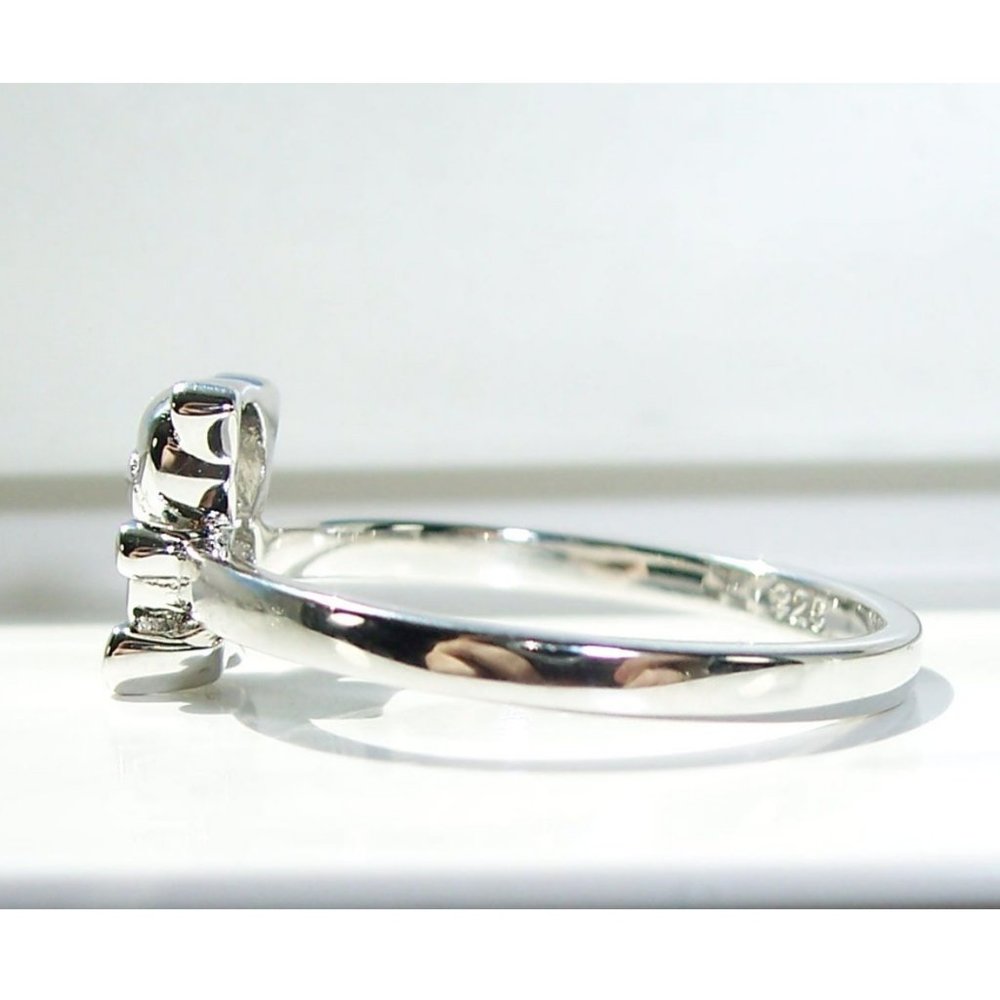 Adorable Dainty Teddy Bear Ring With Heart Belly 925 Sterling Silver - Picture 8 of 15